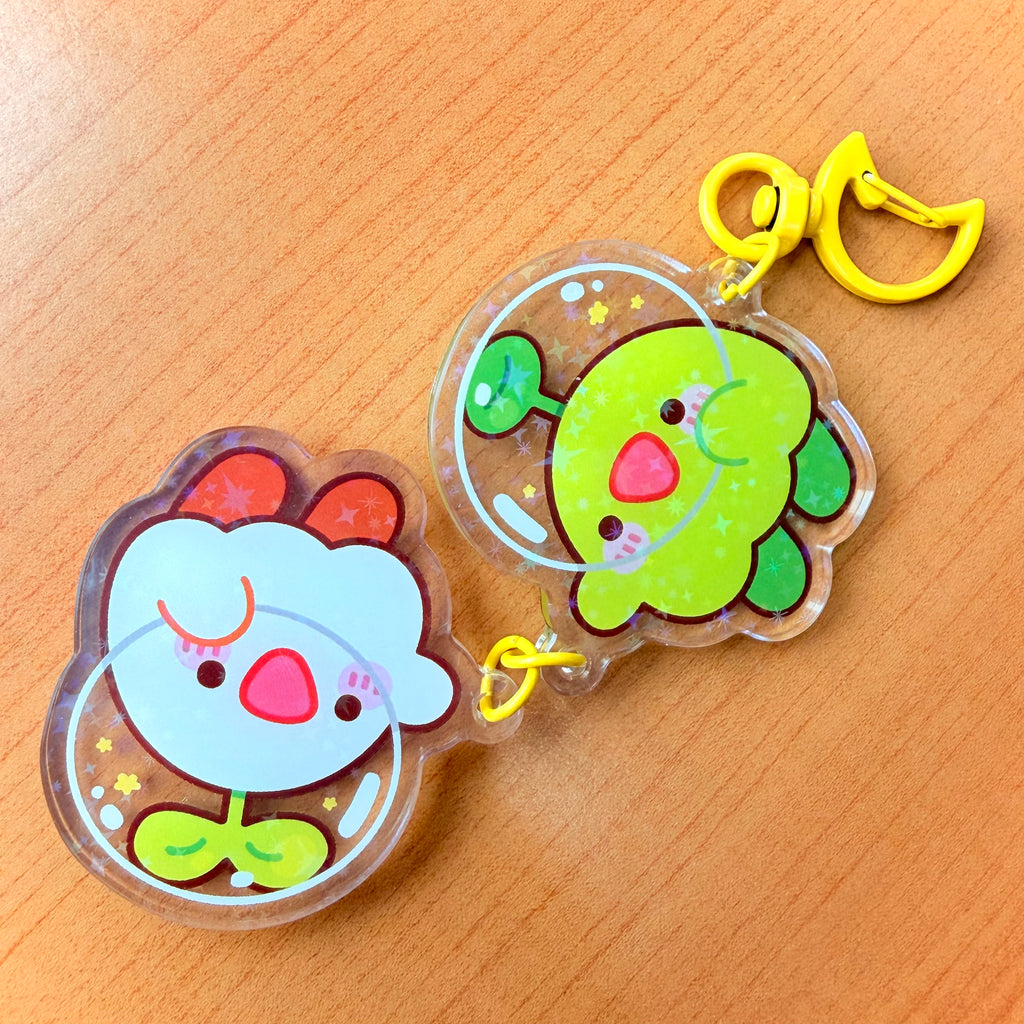 Mochi + Alien Holo Acrylic Connection Keychain! [PREORDER]