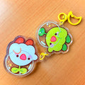 Mochi + Alien Holo Acrylic Connection Keychain! [PREORDER]