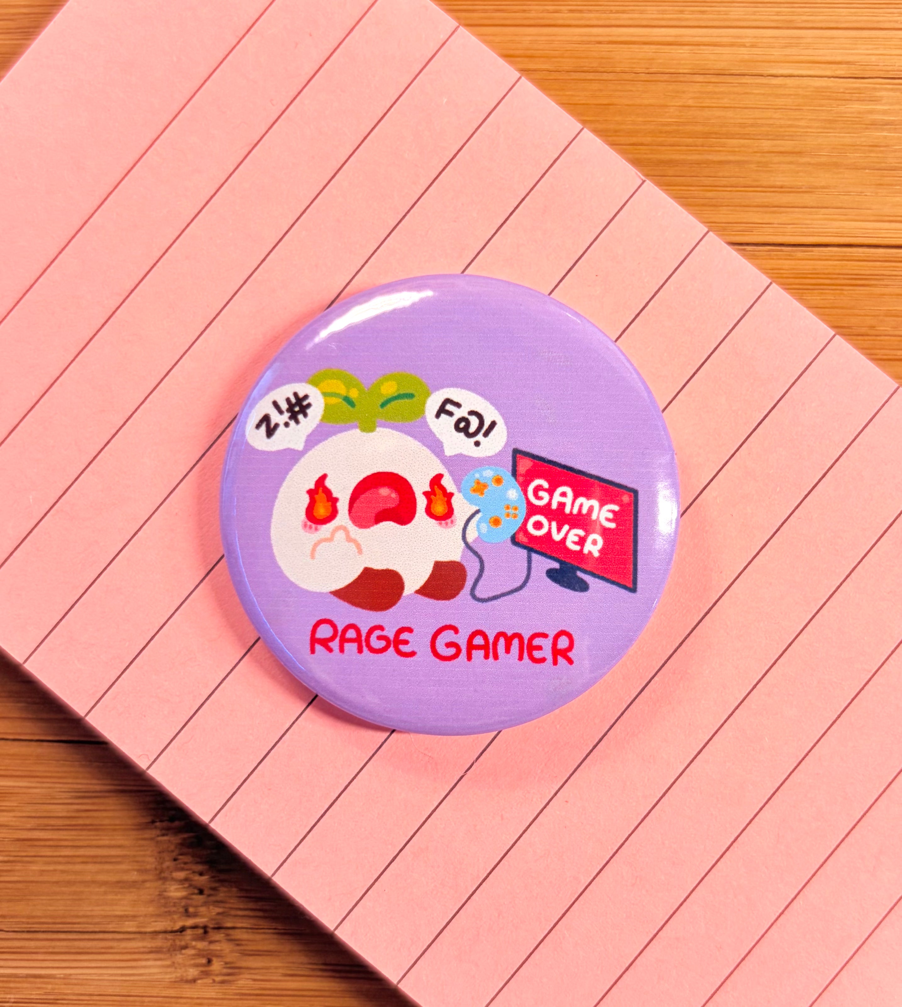 Rage Gamer Button Pin!