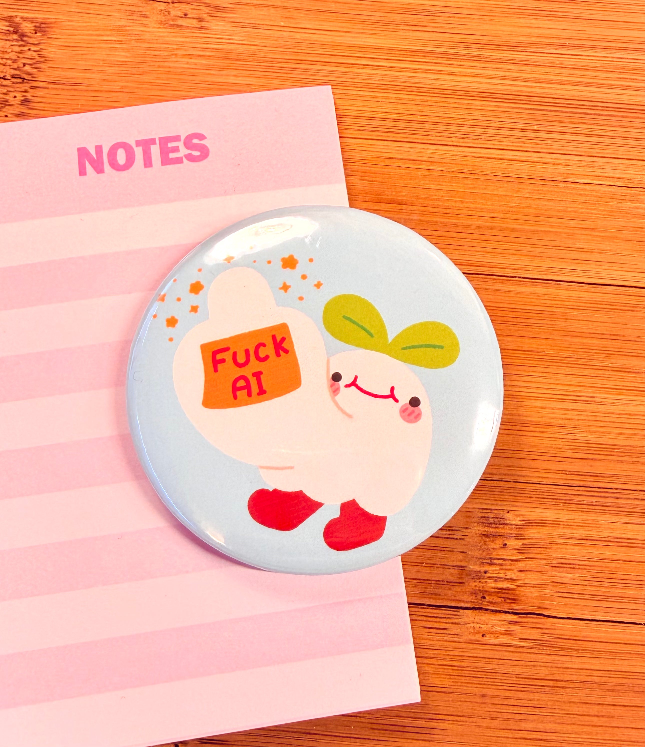 Fuck AI Button Pin!