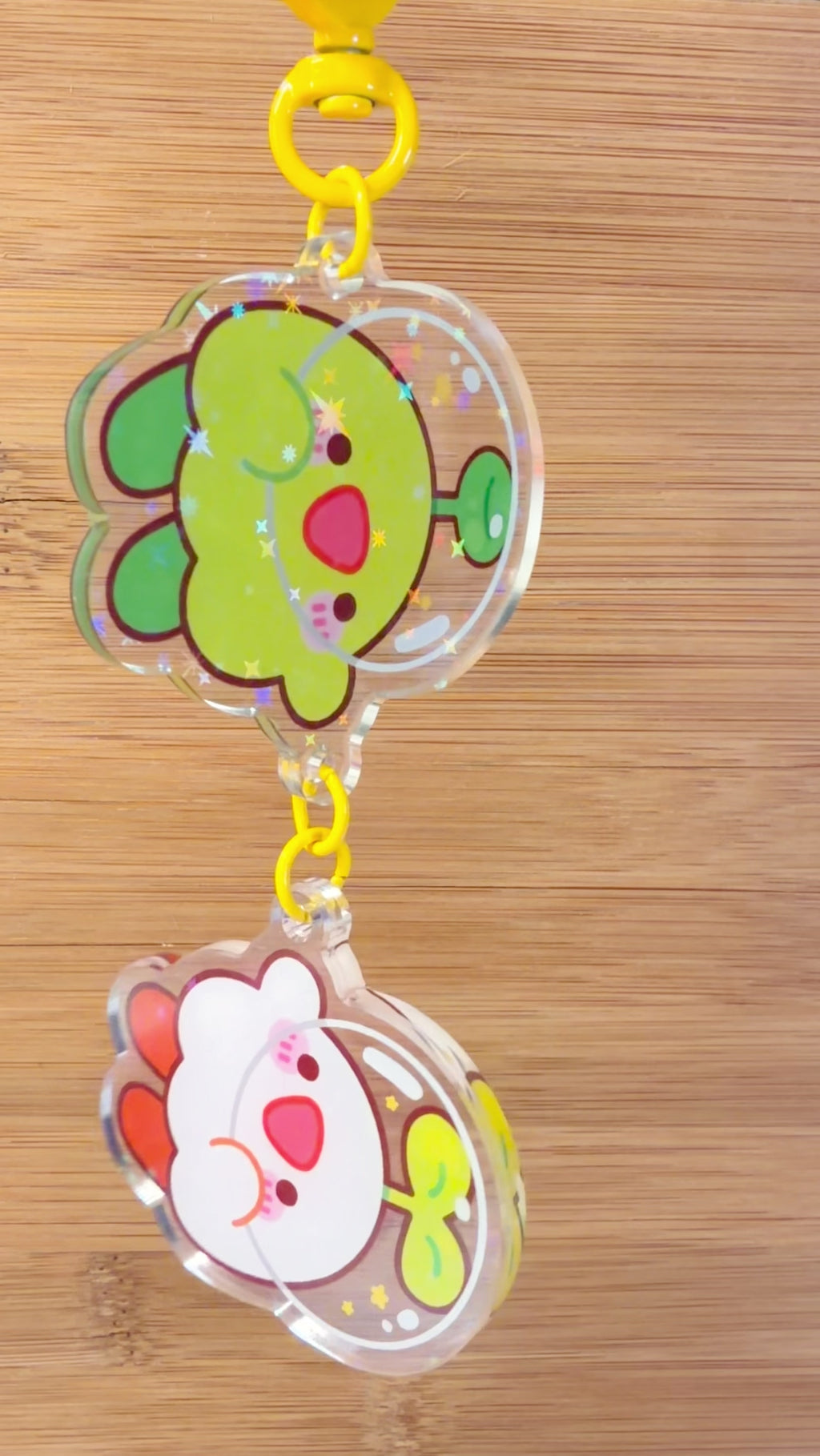 Mochi + Alien Holo Acrylic Connection Keychain! [PREORDER]